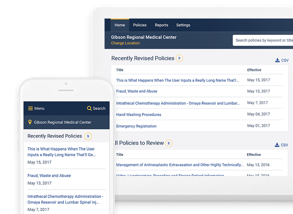 Screenshots of tables with truncated policy names.